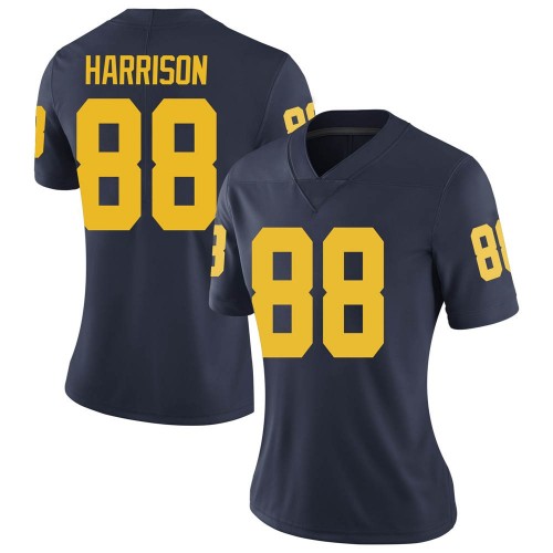 Mathew Harrison Michigan Wolverines Women's NCAA #88 Navy Limited Brand Jordan College Stitched Football Jersey LIM7654DF